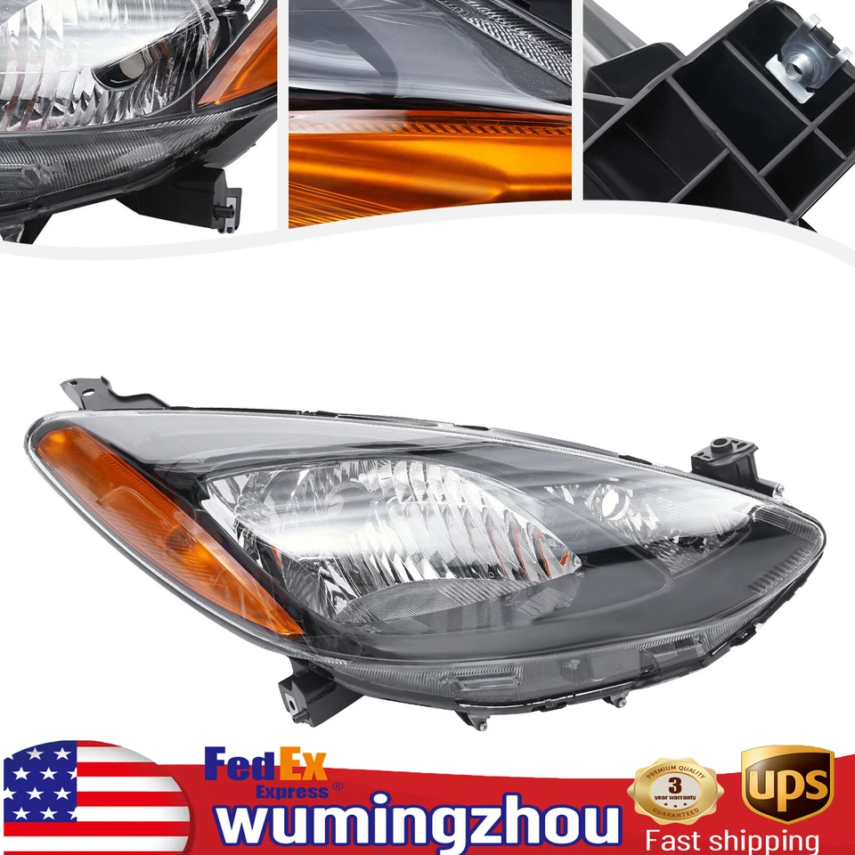 Halogen Headlight For 2011-2014 Mazda 2 Hatchback 4-Door 1.5L Front, Right - Image 1 of 4