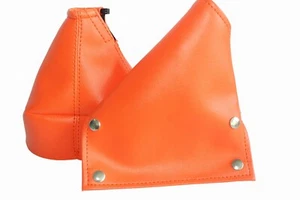 Fits Datsun 240z, 260z, 280z Leather Manual Shift & E-Brake Boots SET Orange - Bild 1 von 5