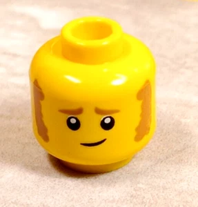 LEGO Minifigure Head Sideburns Nougat Happy Face Concerned Police Fire Teacher - Picture 1 of 1