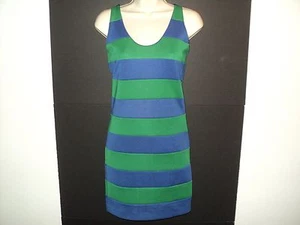 Central Park West Size S Bandage Dress Blue - Purple Green Stripes - Picture 1 of 6
