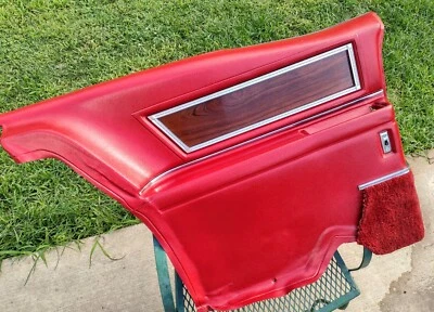 1968 OEM Cadillac Coupe Deville DRIVER SIDE Rear Seat Armrest Pad Panel RED  EC! - Image 1 of 4