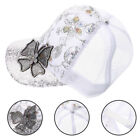  Butterfly Baseball Cap Mesh Miss Sun Protection Caps Rhinestone Hat for Summer