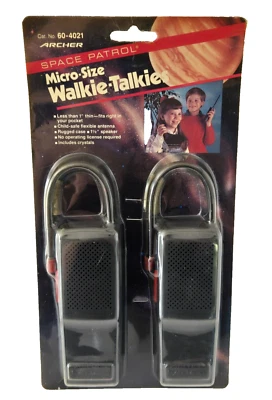Walkie Talkies ARCHER Micro-Tamaño Patrulla Espacial Radio Cabaña NUEVO De Colección *RARO* Foto 1 de 4