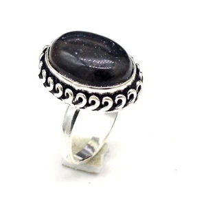 Black Spinel Handmade 925 Sterling Silver Statement Ring-Mother's Day Gift - Picture 1 of 8
