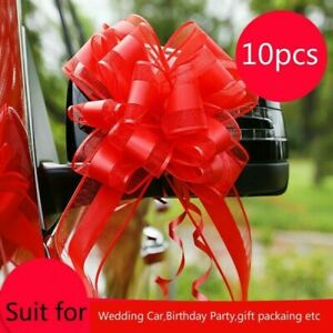 10 X Bow Pull Flower Ribbons Wedding Car Birthday Party Decor Gift Packing