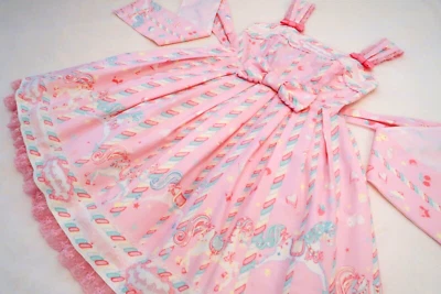 Angelic Pretty Sugary Carnival (lanzamiento 2011) JSK en rosa LOLITA EGL KAWAII Foto 1 de 4