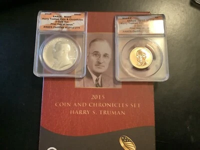2015 Truman Chronicles Set ANACS RP69 MS69 Reverse Proof/Silver Medal FDOI OGP - Image 1 of 4