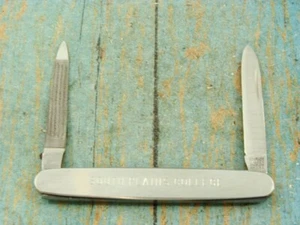 VINTAGE SCHRADE WALDEN USA SOUTHERN PLAINS COLLEGE SS POCKET KNIFE FILE KNIVES - Picture 1 of 12