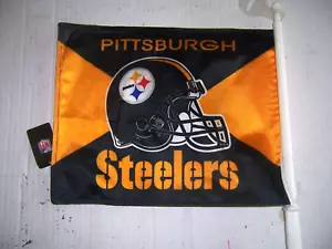 NUEVO 11X15 in 2 LADOS PITTSBURG STEELERS H Genuino NFL Lic. BANDERA DE VENTANA DE COCHE - Imagen 1 de 5