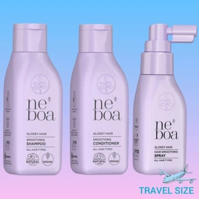 Neboa Glossy Hair Smoothing Shampoo Conditioner Mask Spray Lamellar Water Travel