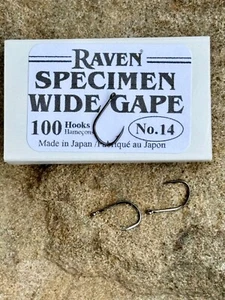 Raven Specimen Red Wide Gap / Gape Hooks, Size # 14, Box of 100 - Picture 1 of 2