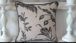 One Laura  Ashley lloyd  Charcoal biscuit  Fabric Cushion Cover 16" piped  - Picture 1 of 8