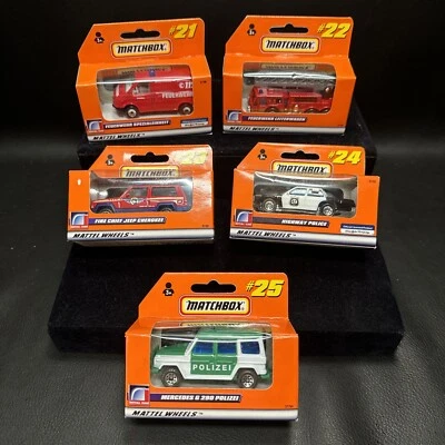 Matchbox 1998 NEW German Notfall Vehicles 21 22 23 24 25 Fire Truck Police 33500 - Image 1 of 4