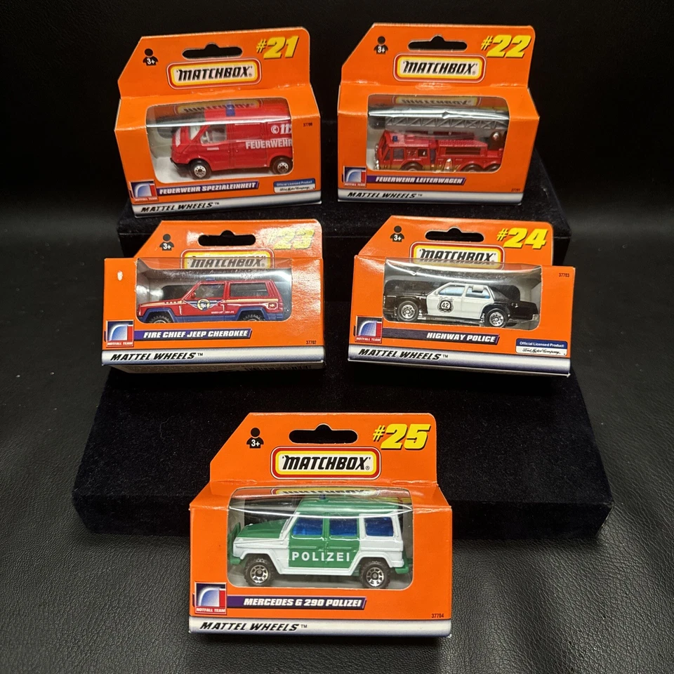 Matchbox 1998 NEW German Notfall Vehicles 21 22 23 24 25 Fire Truck Police 33500 - Image 1 of 4