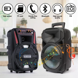 8" Wireless Portable Bluetooth Speaker Sub woofer Heavy Bass Sound System Party - Picture 1 of 36