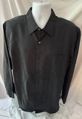 Paradise Collection Men's L Long Sleeve Dress Shirt Navy Blue - Image 1 of 4