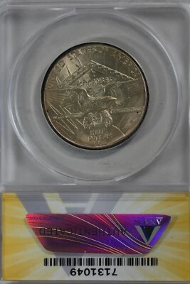 1936 .50  ANACS  MS 64  ARKANSAS  Classic Silver Commemorative Coin - Image 1 of 2