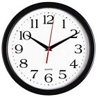 Bernhard Products Black Wall Clock Silent Non Ticking - 10 Inch Quality Quartz