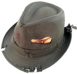 Dead Man Costume Bloody Fedora Zombie Hat Halloween Costumes Scary Accessory NEW - Picture 1 of 1