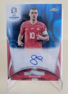 2023-24 TOPPS CHROME EURO GRANIT XHAKA BLUE LAVA AUTO #CA-GX Ser #07/75 - Picture 1 of 2