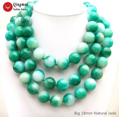 Collar redondo de turquesa azul natural natural de 20 mm para mujer joyería 3 hilos 18-23" Foto 1 de 4