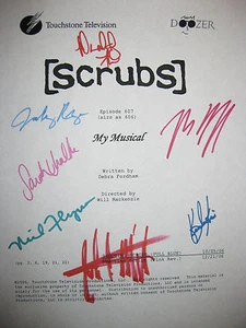 Scrubs My Musical Firmado TV Script X7 ZACH BRAFF FAISON FLYNN TIZA reimpreso - Imagen 1 de 1