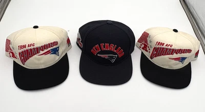 De Colección New England Patriots 96 Campeones de la AFC Deportes Especialidades Snapback Sombrero Lote NFL Foto 1 de 4