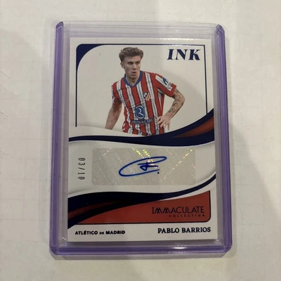 2024-25 Panini Immaculate Soccer Atletico Madrid Pablo Barrios AUTO 3 /10 - Image 1 of 2