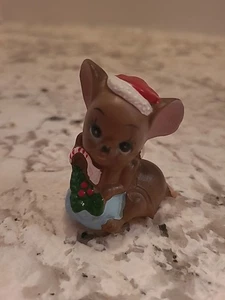 Vintage SANTA Mouse Figure Josef Originals Mouse With HAT  Korea - Picture 1 of 8