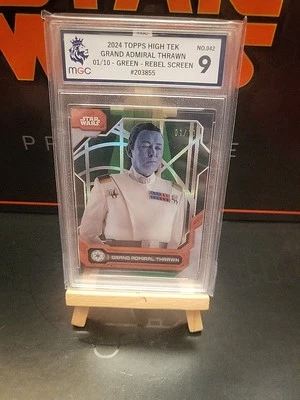 Topps Star Wars High Tek Grand Admiral Thrawn 1/10 Green Rebel Screen  MGC 9 - Image 1 of 4