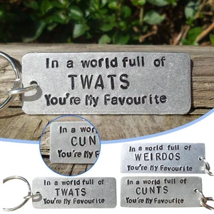 Keyring Keychains You're My Favourite Dickhead Rude Funny Chain - N0R6 - Picture 1 of 11