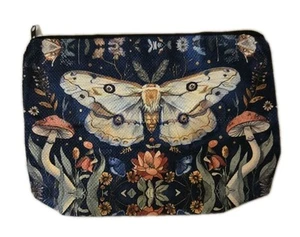Moth Makeup Cosmetic Bag Organizer Zip Pouch 9 x 7 - Picture 1 of 4