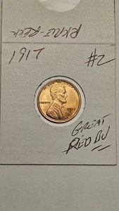 wheat penny 1917 NICE GEM RED BU LINCOLN CENT 1917-P LOT #2 SHARP RED UNC - Picture 1 of 5