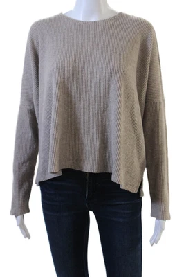 Espléndido Suéter Pullover Mujer Beige Cuello Redondo Manga Larga Talla S Foto 1 de 4