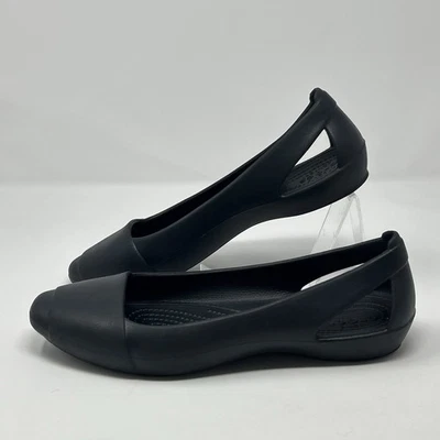 Crocs Shoes Womens 7 Black Sienna Ballet Flats Iconic Comfort Slip On 202811  - Image 1 of 4