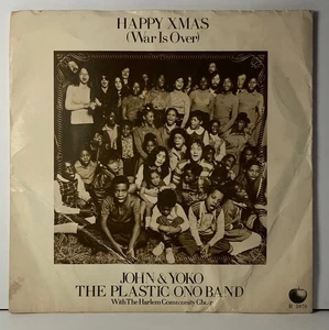 John & Yoko The Plastic Ono Band Happy XMas War Is Over Lennon Green 45 Beatles - Picture 1 of 5
