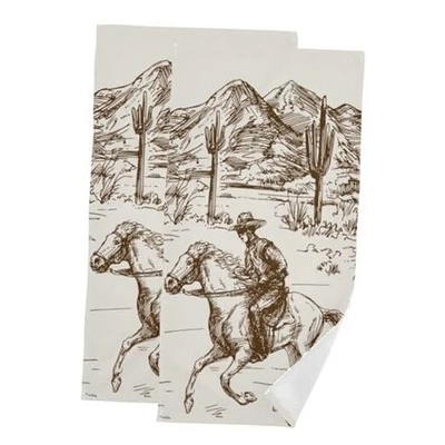 Juego de 2 toallas de mano para baño, microfibra absorbente American Western Cowboy Foto 1 de 4