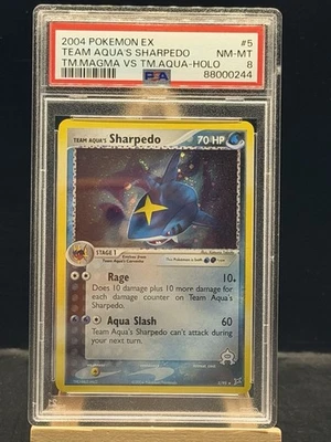 Team Aqua’s Sharpedo 5/95 Holo 2004 Pokémon EX Magma vs Aqua PSA 8 NM-MT - Image 1 of 2