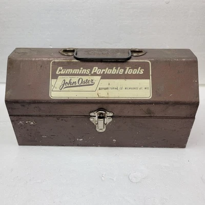 Vintage Cummins Portable Tools John Oster Milwaukee Small Metal Tool Box 12” - Image 1 of 4