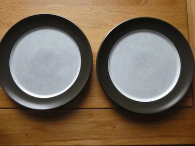 Vintage Denby Chevron dinner plates x 2 ( 9.5ins/24cms diameter) - Image 1 of 2