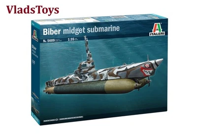 Italeri Plastic Model kit 1/35 WWII German Biber Midget "pocket" Submarine 5609 - Image 1 of 4