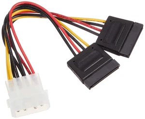 Sanwa Alimentatore Real ATA Cavo Alimentazione Grande 4 Pin Maschio a Due 15 Pin SAT 148 - Foto 1 di 3