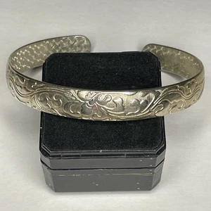 "Brazalete brazalete vintage de plata de ley 925 con diseño floral 25,1 g 8"" marcas asiáticas" - Imagen 1 de 4