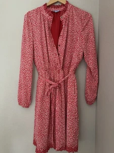 Draper James Women Red and White Floral Long Sleeve Dress M, Feminine, Work - Picture 1 of 10