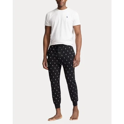 Polo Ralph Lauren 2 piezas camiseta y 1 pieza pantalones jogger conjunto de ropa para dormir blanco/marrón L Foto 1 de 4