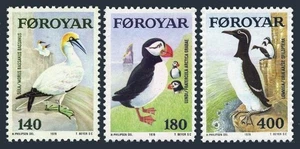 Faroe Islands Foroyar 1978 Sea Birds set SG 35-37 MNH mint - Picture 1 of 1