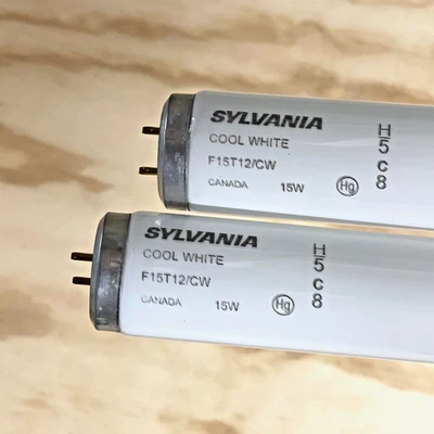 2 of Sylvania F15T12/CW 15W T12 Cool White 18" Fluorescent Tube Light Bulb 21532 - Image 1 of 2