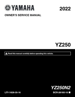 Yamaha YZ250 2022 Manual de servicio del propietario Foto 1 de 4