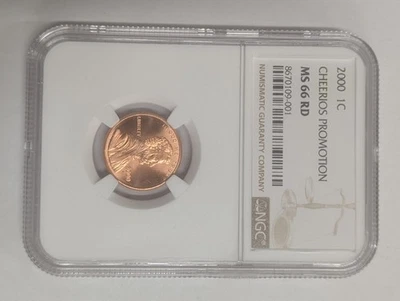 2000 Cheerios Promotion Lincoln Memorial Penny 1C Coin NGC Certified MS66 RD - Image 1 of 4