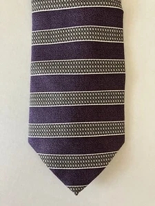 Stafford Executive Men's Necktie Tie Silk Purple Silver Stripe Made in USA 57" - Picture 1 of 6